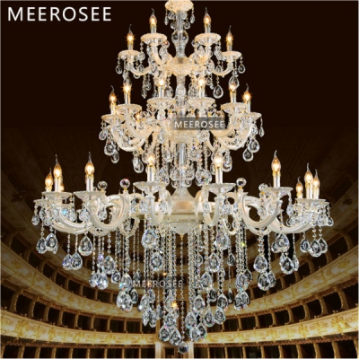 large pearl white crystal chandelier light 34 arms 3 tiers hanging lustre crystal light for project md3150 l34 d1400mm h1800mm