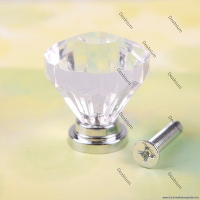 microbid eco-friendly 8pcs 32mm diamond shape crystal cupboard drawer cabinet knob pull handle #05 premium [Door knobs|pulls-2512]