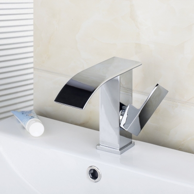 new 92269a construction & real estate chrome waterfall spout single handle single hole bathroom mixer basin tap basin faucet [waterfall-spout-faucet-9500]
