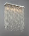 rectangle shape crystal ceiling lights fixture clear curtain crystal light lustres lamp for dining room and bedroom md10039