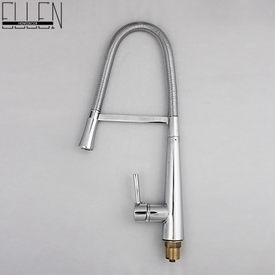 soild brass polished chrome kitchen faucet deck mounted pull down single lever single hole torneira cozinha [pull-out-kitchen-faucet-8110]