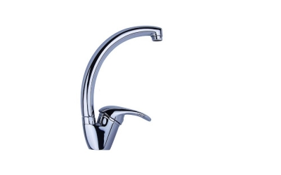 solid brass chrome kitchen sink faucet mixer includes two rotating hose gl - kf102 torneira [deck-mounted-kitchen-faucets-3096]
