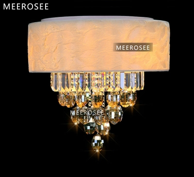 whole luxurious crystal ceiling lamp / light / lighting fitting pendant with fabric lampshade for foyer, bedroom