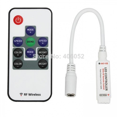 100pcs/lot mini rf wireless led remote controller for rgb 5050/3528 led lights strips dc12v