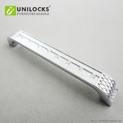 10pcs c.c.. 96 mm clear crystal door pull handle with zinc alloy chrome metal part [Door knobs|pulls-762]