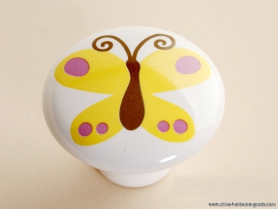 10pcs furniture parts cartoon yellow butterfly furniture knobs and pulls(diameter:38mm) [Door knobs|pulls-1261]