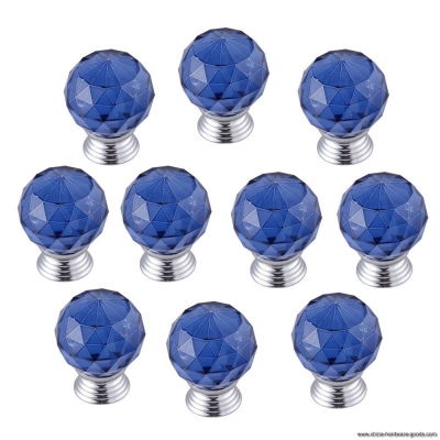 10x modern furniture handles blue crystal sphere ball cabinet drawer knobs pnlo