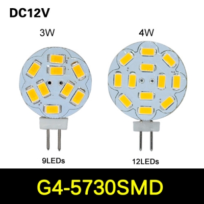 1pcs smd 5730 3w 4w g4 led crystal chandeliers dc 12v led lamp bulb pendant lights,9leds 12leds,5730smd lighting [g4-base-type-series-3341]