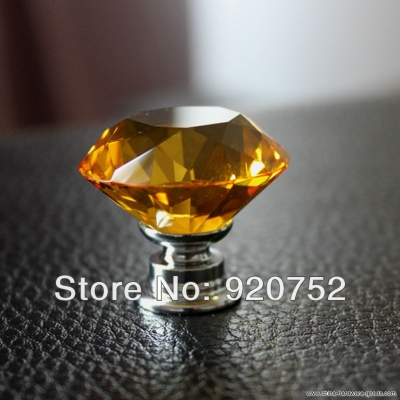 2014 newt 30 mm amber diamond cabinet knobs crystal kitchen door knobs [Door knobs|pulls-2882]