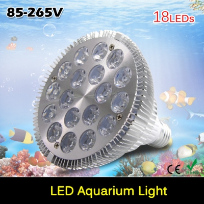 2015 new arrival e27 54w 18x3w 18leds coral reef grow light high power fish tank led aquarium light lamp led bulbs [led-grow-light-5627]