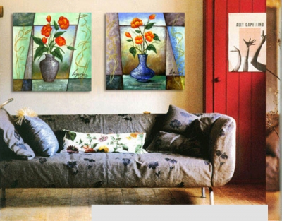 2pcs flowers large canvas modern hand-painted art oil painting wall decor (no frame) bf12 [painting-7661]