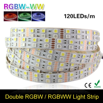5m 600 leds double row 5050 smd led strip light 120 leds/m non-waterproof rgb white / warm white led diode tape ribbon