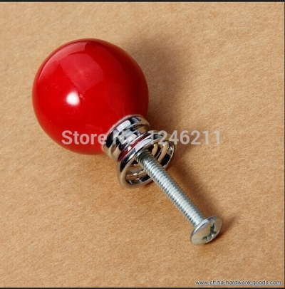 5pcs ceramic door knobs handles drawer pulls cupboard furniture cabinet cherry handle-red [Door knobs|pulls-1668]