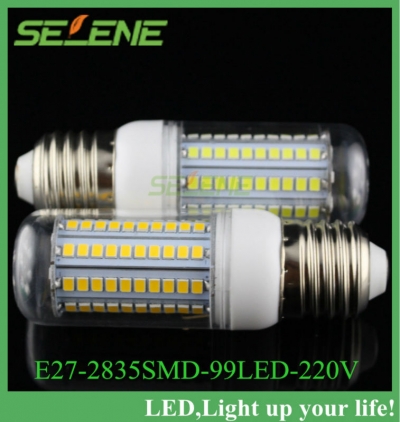 5pcs/lot high brightness led bulb lamp e27 2835smd 99led ac220v cold white/warm white [smd3528-2835-8629]