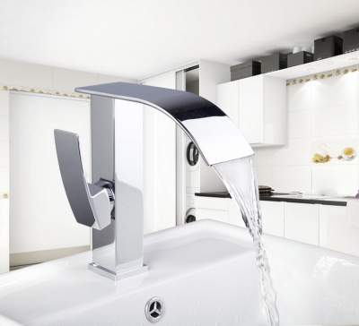92269 modern style single hole chrome finish wide spout bathroom basin sink mixer tap faucet [bathroom-mixer-faucet-1618]