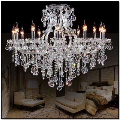 clear crystal chandelier deckenleuchten big glass cristal chandelier light fitting with 13 lights d980mm h750mm