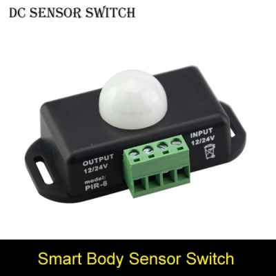 dc12-24v led pir sensor switch controller 6a human body induction power switch lighting sensor for 3528 5050 smd led strip [led-strip-accessorries-6270]