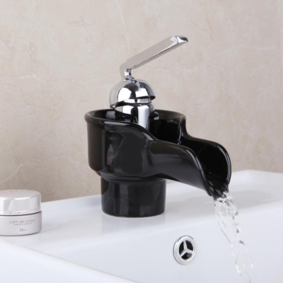 e-pak contemporary great quality black deck mounted single handle ceramic spout l92681/1 bathroom basin sink faucet [worldwide-free-shipping-9837]