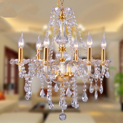 gold luxury fashion crystal chandelier light modern luxury top grade crystal candle chandelier light source