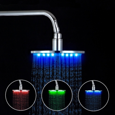 hello bathroom rain shower head water saving 8" led with 3 color rainfall shower head 8103/101 faucet mixer tap shower head