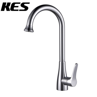 kes l6210 brass single lever high arc kitchen sink faucet with swivel spout [kitchen-faucet-4114]