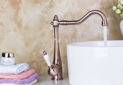 l-8415 rotation antique copper bathroom faucets,mixers & taps basin sink mixer tap faucet basin faucets [antique-brass-1204]