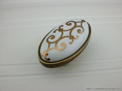 mini order $10 porcelain bronze knob knob with porcelain inlay ceramic cabinet knob [Door knobs|pulls-251]