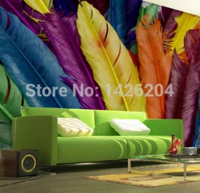 modern colourful feathers 3d wallpaper mural for office room,3d wall murals wallpaper,wall murals for living room [3d-large-murals-wallpaper-759]