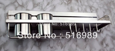 newest chrome stainless steel bathroom kitchen single-deck storage shelf holder tree736 [stainless-steel-racks-8814]