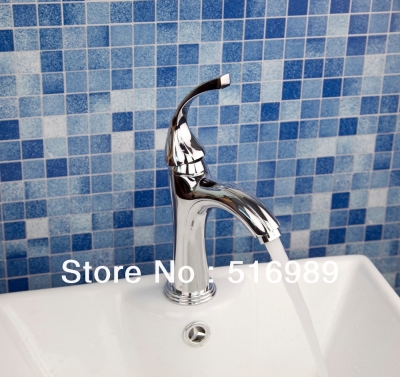 pro bathroom surface mount single hole chrome finish faucet waterfall tap tree341