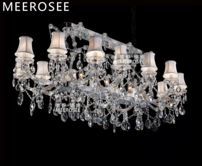 rectangle crystal chandelier light fixture, flush mount silver chrystal lamp lustre for el, restaurant, living room md32011 [maria-theresa-chandeliers-6676]
