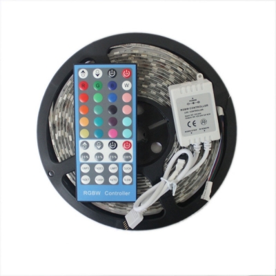 rgbw led strip non-waterproof 5050 smd 5m 300led warm/cool white light + 40key remote controller [led-strip-amp-led-hard-strip-6205]