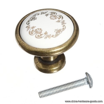 round door knobs cabinet drawer cupboard locker kitchen pull ceramic handle antique bronze ceramic knob wardrobe handle pull [Door knobs|pulls-1579]
