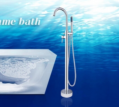 single handle bathtub torneira new floor mounted chrome 50042/1 handshower bathroom basin sink brass tap mixer faucet [floor-standing-3288]