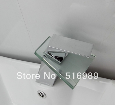 single hole basin faucet waterfall faucet chrome finish bathroom sink mixer tap leon10 [glass-faucet-3690]