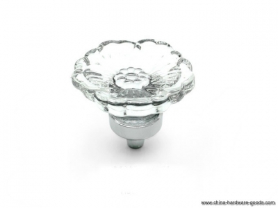 10pcs furniture hardware k9 clear crystal glass flower cabinet pulls drawer knobs and handle(diameter:38mm)
