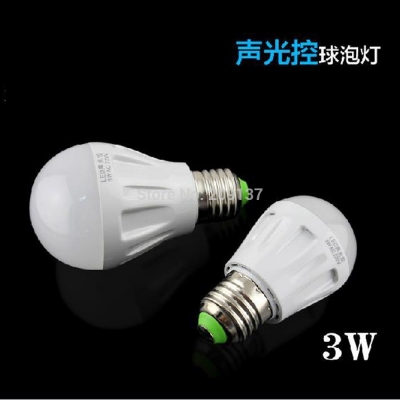 10pcs/lot 3w 5w sound and light controlled led sensor lamp,220v b22/e27 warm white/ cold white audio control bulb [led-bulb-4577]