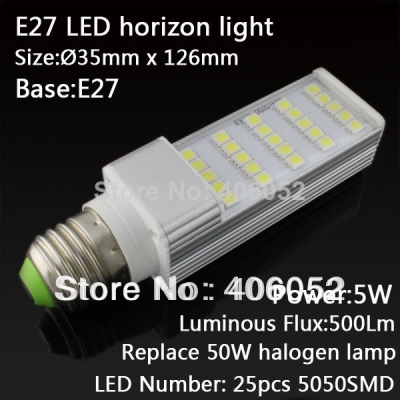 10pcs/lot aluminum 25leds smd5050 5w e27 led spotlight lampada led 110v / 240v downlight [led-corn-light-5130]
