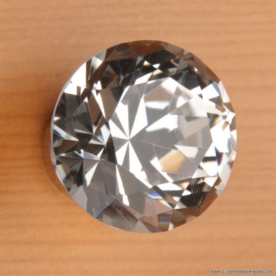 10pcs/lot decorative hardware k9 diamond crystal chrome cabinet cupboard door knob s005 new clear (diameter:20mm)