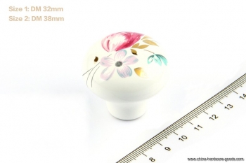 10pcs/pack round-38mm sinicism tulip painting ceramics chest drawer cabinet ball handles knobs