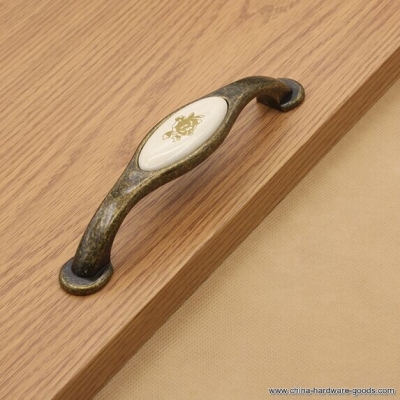 128mm ceramic kichen cabinet handles bronze dresser pull antique zinc alloy drawer cupboard furniture hareware handles pull knob
