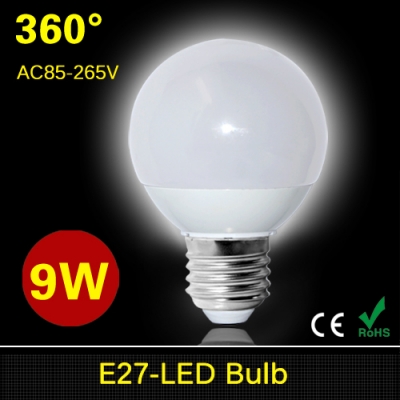 1pcs 360 degree 9w led ball bulb samsung smd5730 e27 ac110v - 220v led lamp chandelier light for new year home lighting r70 [hight-quality-ball-bulb-3928]