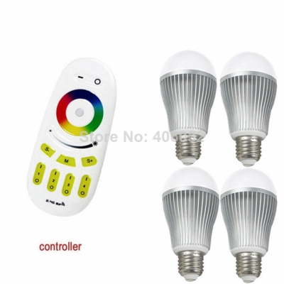 2.4g e27 9w rgbw led light lamp bulb with controller (1pcs led bulb +1x controller)
