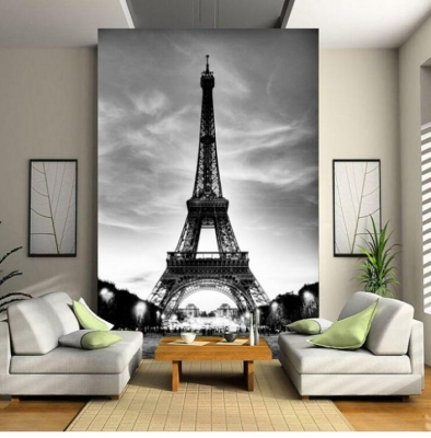 3d european architecture eiffel tower large black and white po wallpaper murals for entrance to the living room