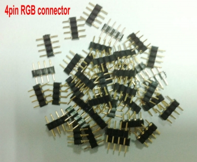4pin rgb connector 4 pin needle male type double 4pin small part for led rgb 3528 and 5050 strip [connector-2361]