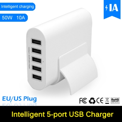 50w 5v 10a 5 ports usb charger with power ia technology portable usb wall charger home travel ac adapter for iphone 6 ipad [usb-chargers-8937]