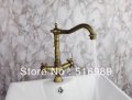 bathroom deck mount brass antique classical kitchen basin sink wash basin sink vessel torneira tap swivel spout faucetsam203