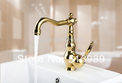 beautiful deck mounted luxury golden finish bathroom bathtub tap faucet mixer 8654k [golden-3817]
