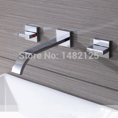 brass chrome finish in-wall faucet for basin