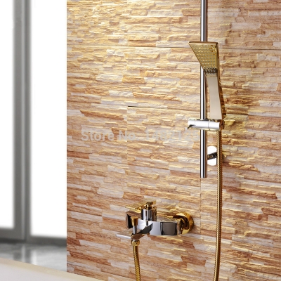 brass construction golden exposed bath &shower faucet mixer tap